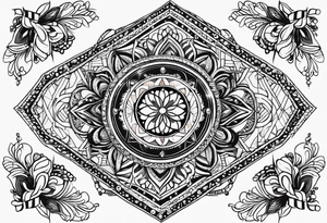 geometric tapestry tattoo idea