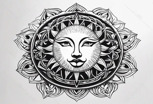 Sun with water at the bottom tattoo idea