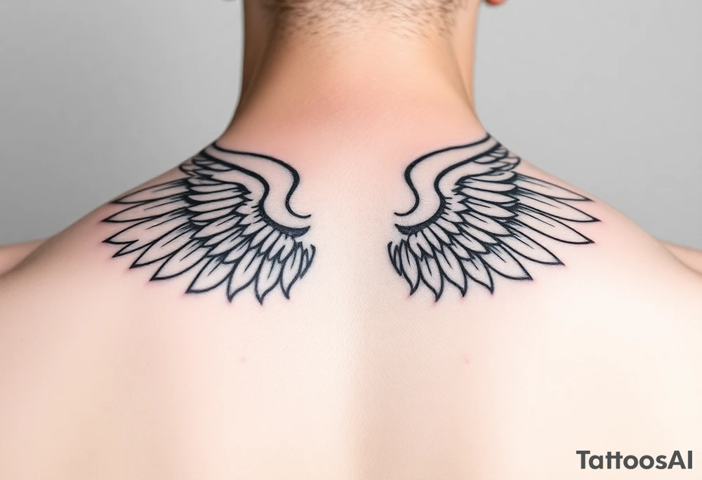 lisa outline with wings tattoo idea