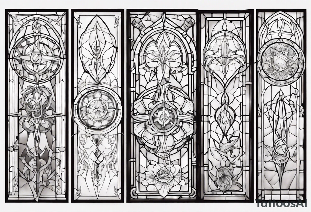 Stained glass window tattoo idea