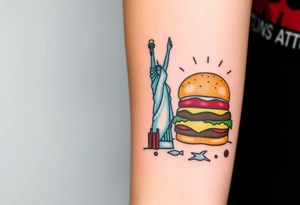 Scooba diver, diving with manta ray belly to belly, huge big mac burger, statue of liberty, in los santos, tattoo idea