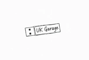 A usb drive with a little piece of sticky tape that says “UK Garage” tattoo idea