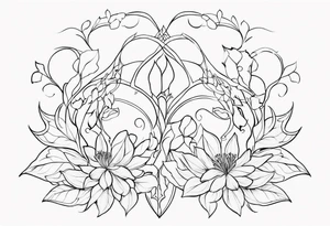 Elvish long flower tattoo idea