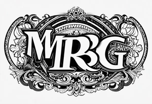 letters: "MRBG" underlined
simple, clear, plain, unadorned tattoo idea
