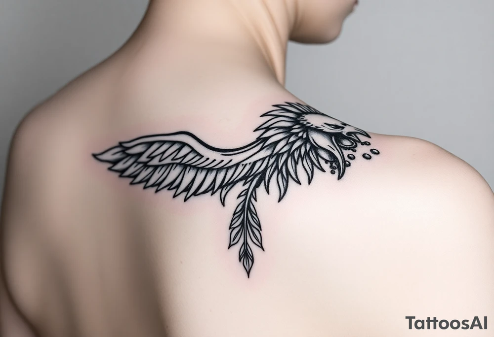 Unique sonder tattoo on shoulder to bicep tattoo idea