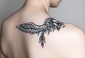 Unique sonder tattoo on shoulder to bicep tattoo idea