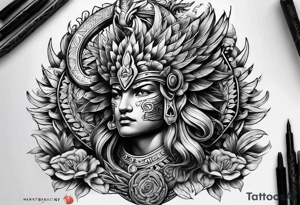 quetzalcoatl sleeve tattoo idea