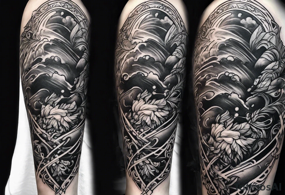 Torch and water tattoo idea