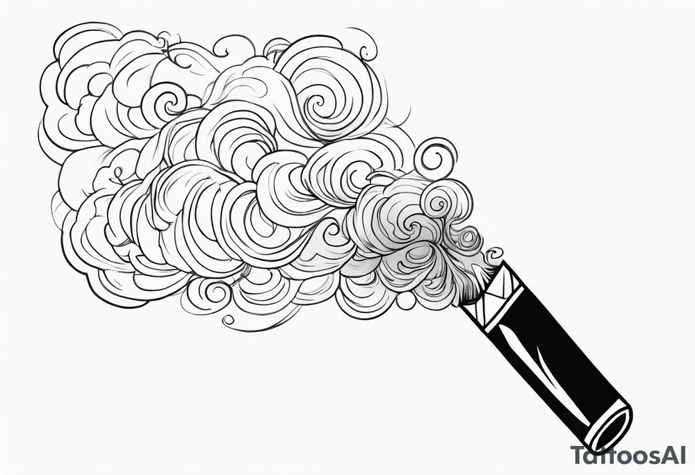 Draw me black smoke coming out of a cigarette tattoo idea