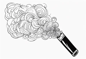 Draw me black smoke coming out of a cigarette tattoo idea