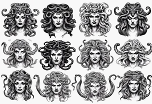 realistic angry medusa greek mythology tattoo idea
