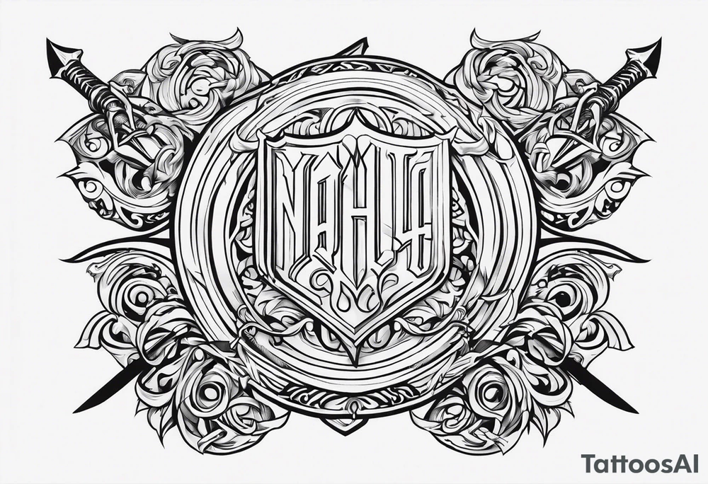 Valhalla sword shield steps tattoo idea