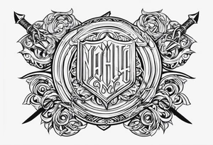 Valhalla sword shield steps tattoo idea