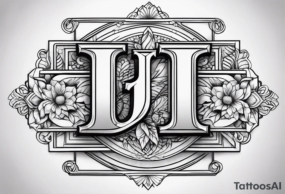 Las letras J B tattoo idea