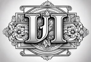 Las letras J B tattoo idea