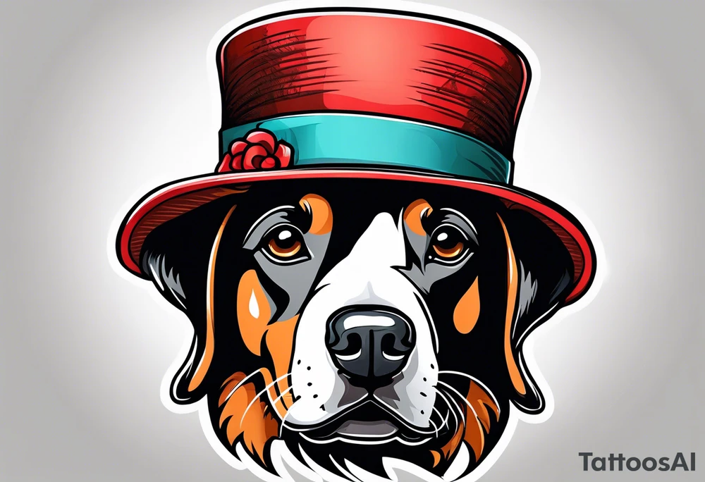 A dog wearing a hat tattoo idea