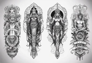 Full Leg sleeve tattoo symbolizing equality, social justice, service to humanity, and tolerance for other religions tattoo idea