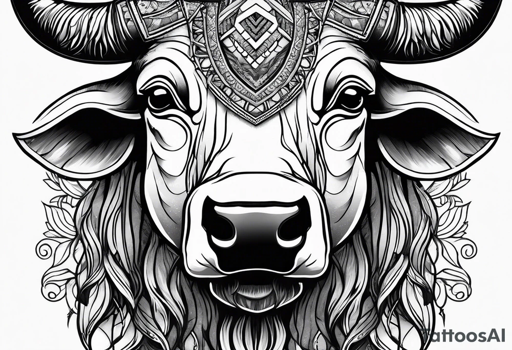 Buffalo head tattoo idea