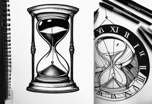 Broke time clock with a hourglass tattoo idea