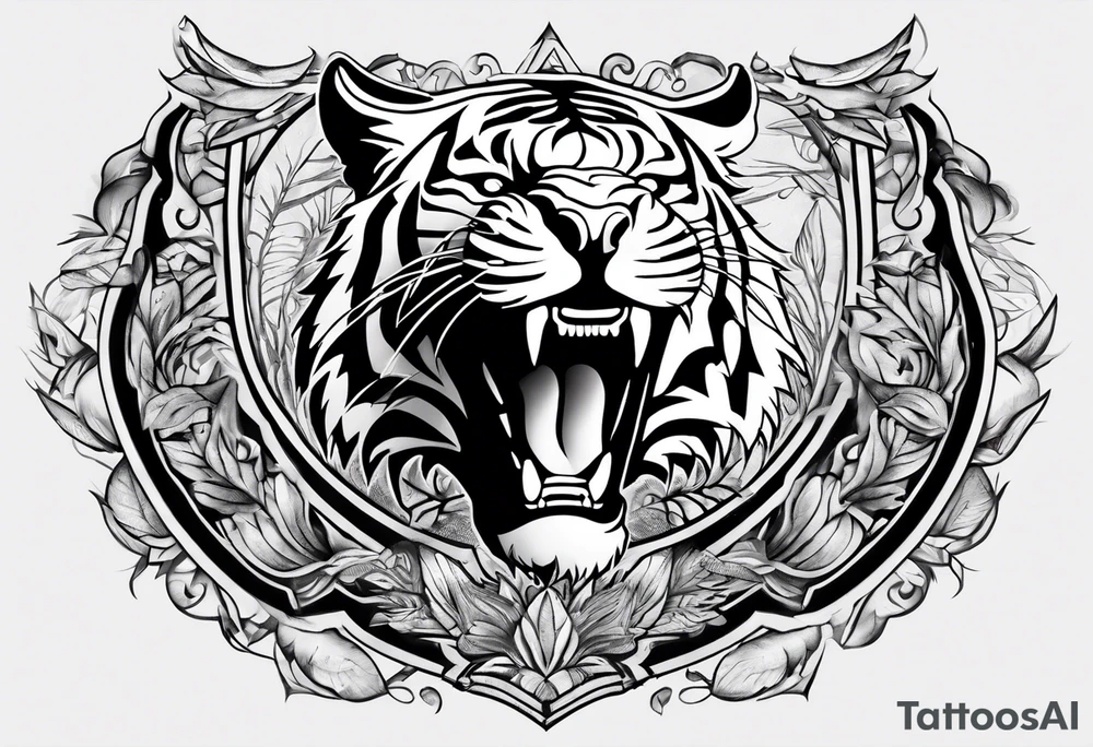 the skeleton of a tiger tattoo idea