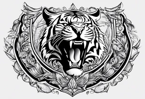 the skeleton of a tiger tattoo idea