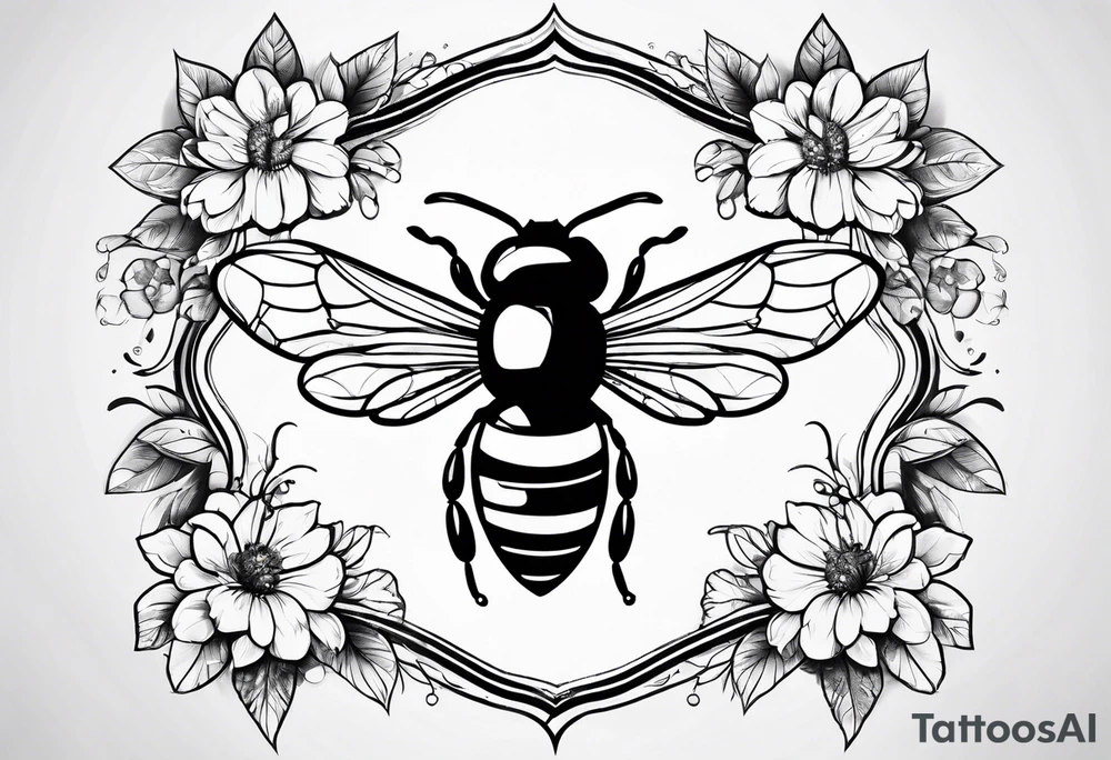 Honeybee abstract tattoo idea