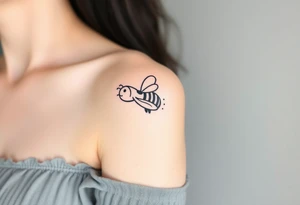 jet with a bee flying with it tattoo idea