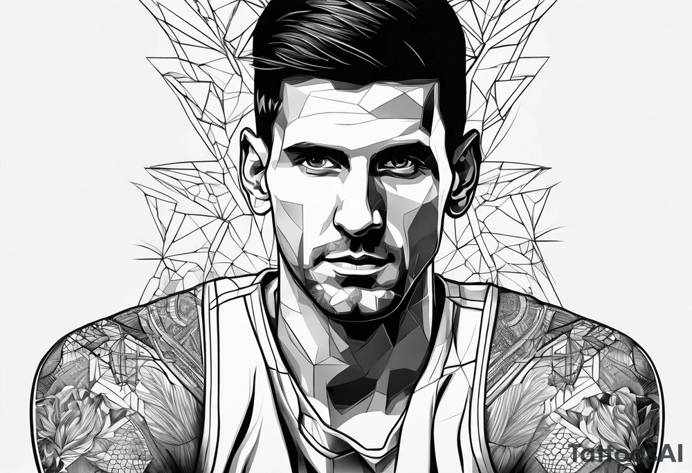 Djokovic com o dedo na cabeça tattoo idea