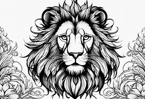 Feather lion tattoo idea