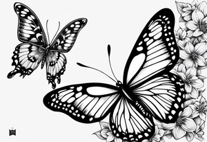 one butterfly and one moth next to each other small tattoo idea