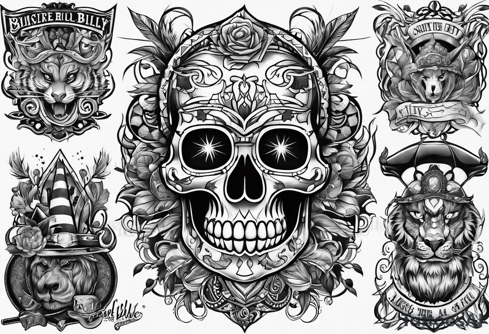 Rock a billy motive tattoo idea