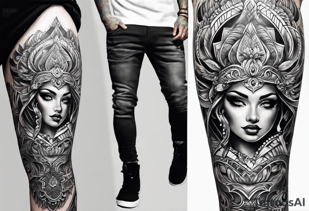 Full leg tattoo design tattoo idea
