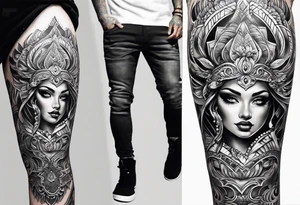 Full leg tattoo design tattoo idea