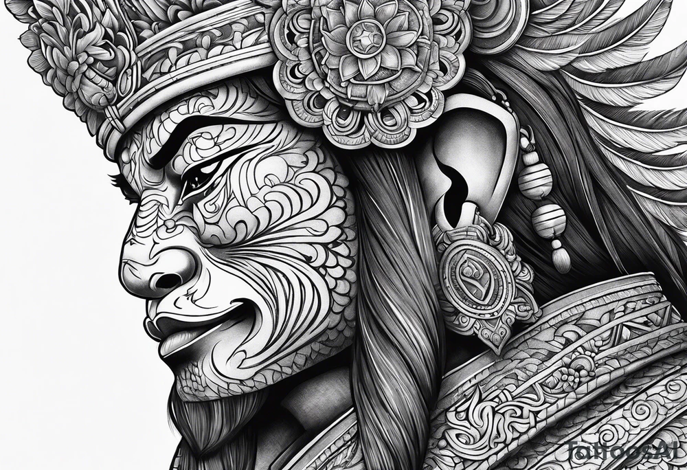 Balanise Barong side view tattoo idea