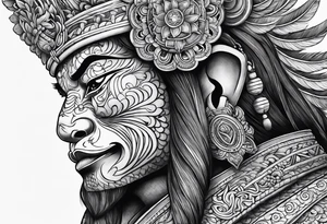 Balanise Barong side view tattoo idea