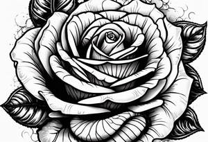rose from which you can see the head of a snake tattoo idea