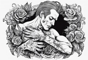 Man mourning the death of his former self. tattoo idea