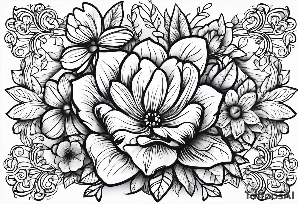 Paw print made of flowers tattoo idea