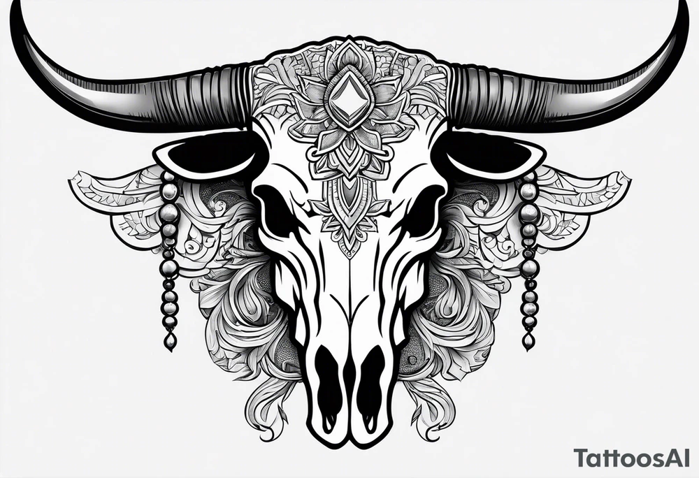 longhorn skull tattoo idea
