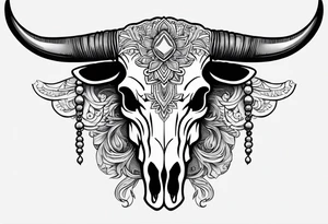 longhorn skull tattoo idea