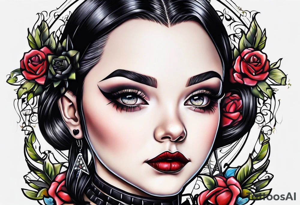 New school Wednesday Adams tattoo idea