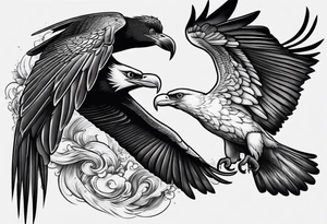 Frigate bird and osprey fighting tattoo idea