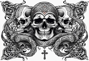 Cross and serpent tattoo idea