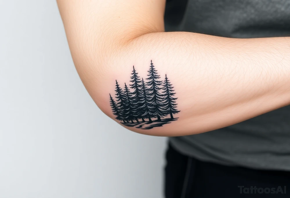 Coniferous forest forearm tattoo sleeve tattoo idea