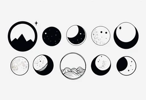 Lunar phases tattoo idea