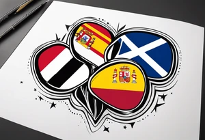 Babyfootprint time weight scsles scotland and spain flags tattoo idea