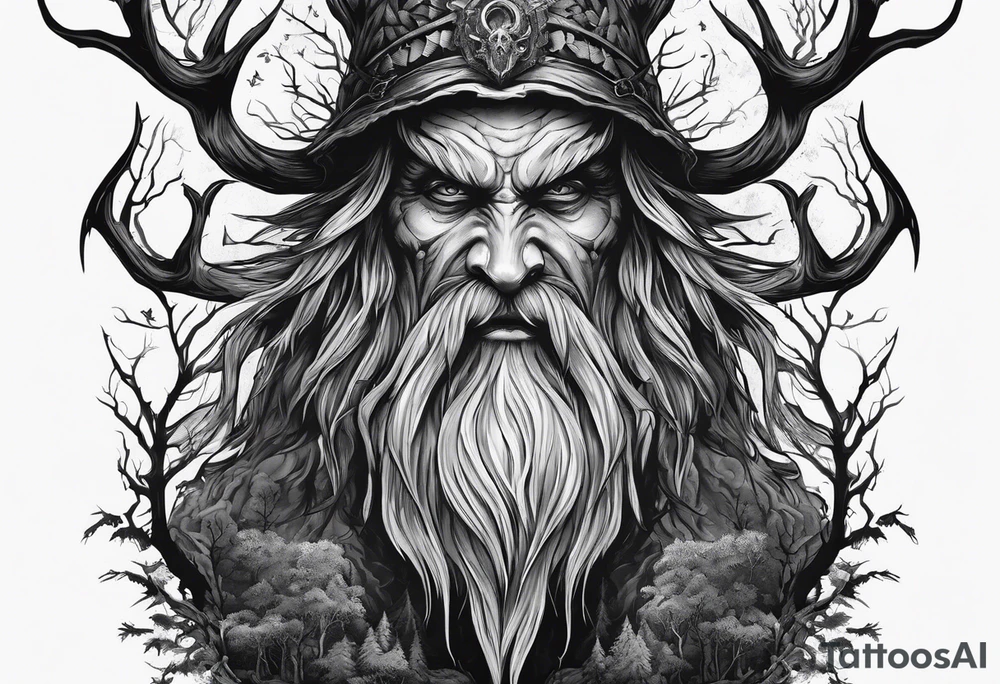 Leshy creepy looming danger tattoo idea