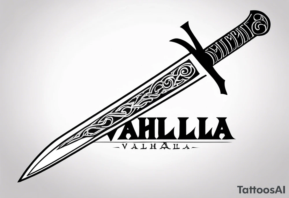 Valhalla sword tattoo idea