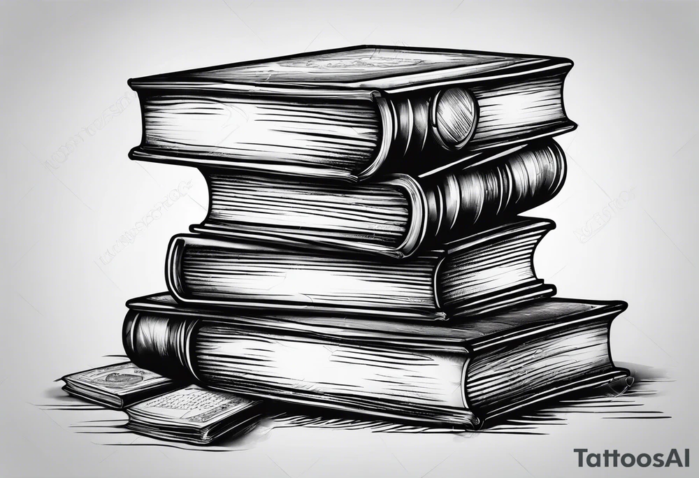 Stacked books tattoo idea