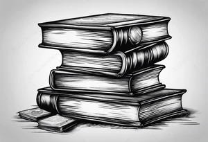 Stacked books tattoo idea